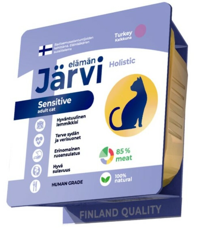 Мясной паштет с индейкой Jarvi для кошек с чувствительным пищеварением, Ярви