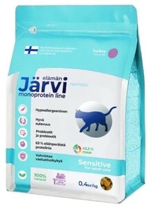 Корм монопротеиновый Jarvi для кошек с чувствительным пищеварением Индейка, Ярви