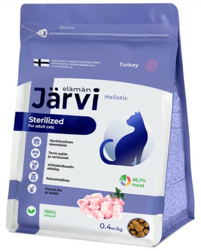 Корм Jarvi для кастрированных и стерилизованных кошек Индейка, Ярви 