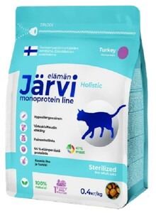 Корм монопротеиновый Jarvi для кастрированных и стерилизованных кошек Индейка, Ярви 