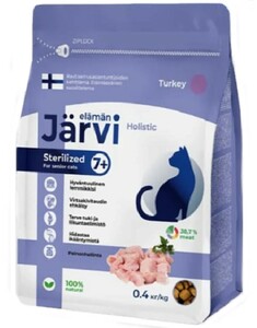 Корм Jarvi для кастрированных и стерилизованных кошек старше 7 лет Индейка, Ярви 