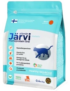 Корм монопротеиновый Jarvi для здоровой кожи и шерсти Говядина, Ярви 