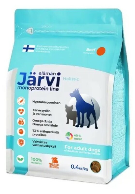 Корм монопротеиновый Jarvi для собак средних и крупных пород Говядина, Ярви