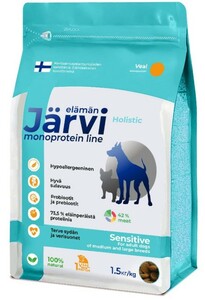 Корм монопротеиновый Jarvi для собак средних и крупных пород с чувствительным пищеварением Телятина, Ярви