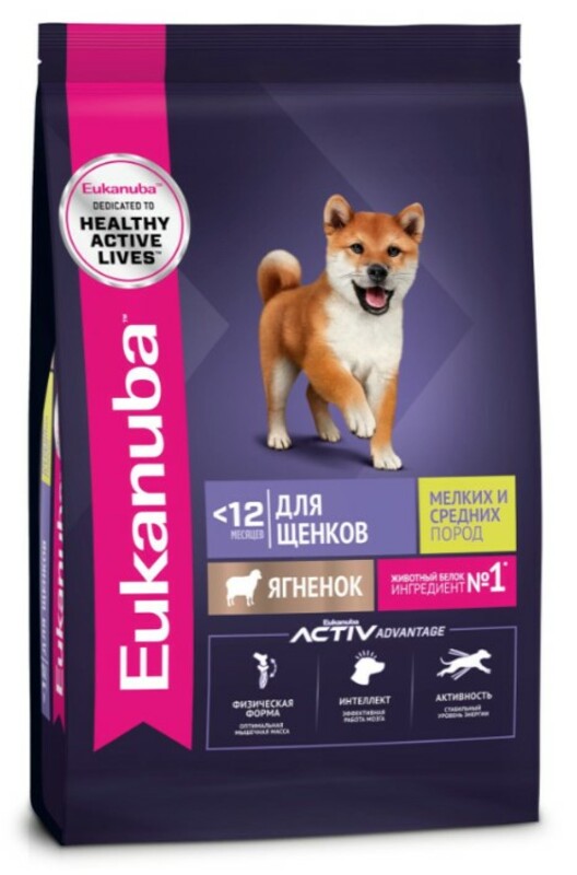 Eukanuba для щенков мелких и средних пород Ягненок, Эукануба 