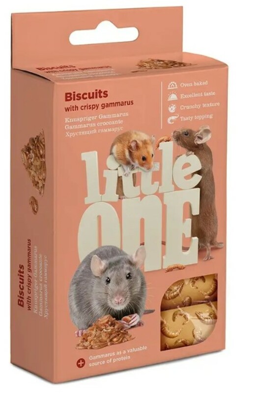 Little One Бисквиты с хрустящим гаммарусом для грызунов, Литтл Уан