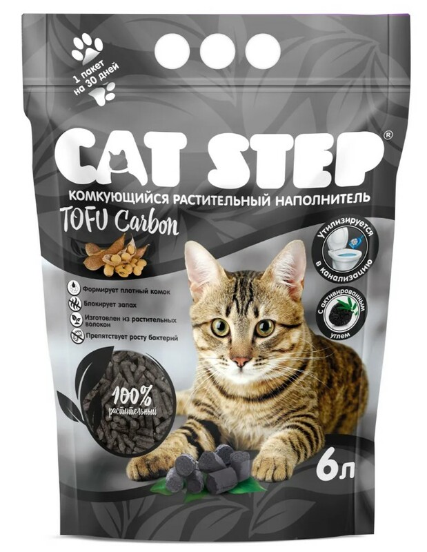 Наполнитель Cat Step Tofu Carbon растительный комкующийся, Кэт Степ