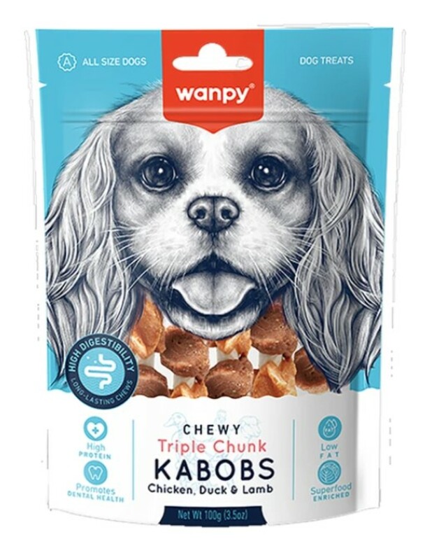 Wanpy Dog Мясные шашлычки на жевательной шпажке, Ванпи Дог