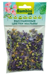 Лакомство Bambini Pets высушенные цветки мальвы для грызунов и кроликов, Бамбини Петс 