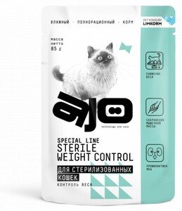 AJO Sterile Корм для стерилизованных кошек контроль веса, Айо
