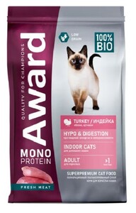 AWARD Monoprotein для взрослых кошек, индейка. Авард