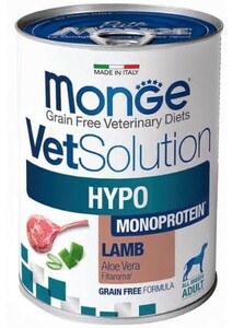 Monge VetSolution Dog Hypo Monoprotein LAMB при пищевой непереносимости, Монж