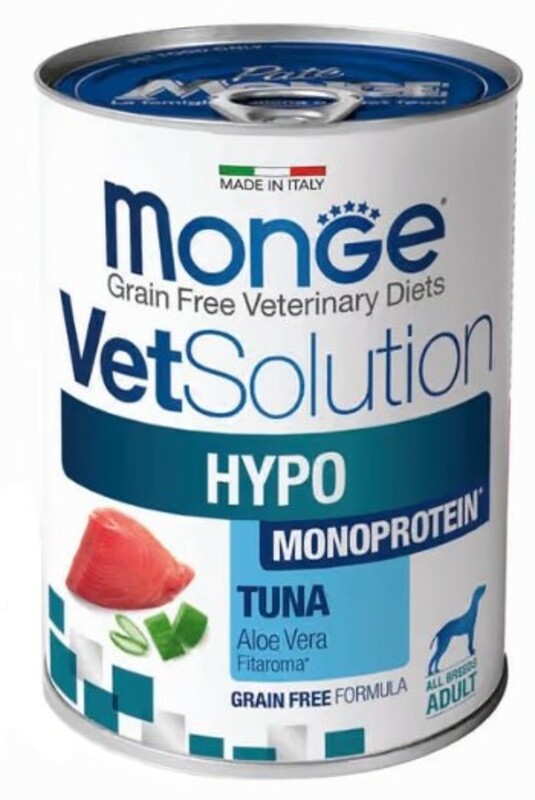 Monge VetSolution Dog Hypo Monoprotein TUNA при пищевой непереносимости, Монж