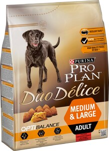 Pro Plan Duo Delice Adult для собак средних и крупных пород с говядиной и рисом, ПроПлан 2,5 кг