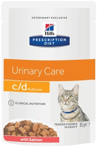 Hills PD Feline c/d urinary stress пауч с лососем, Хилс 85г
