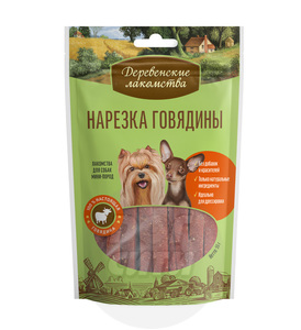 Деревенские лакомства "Нарезка говядины" для собак мини-пород