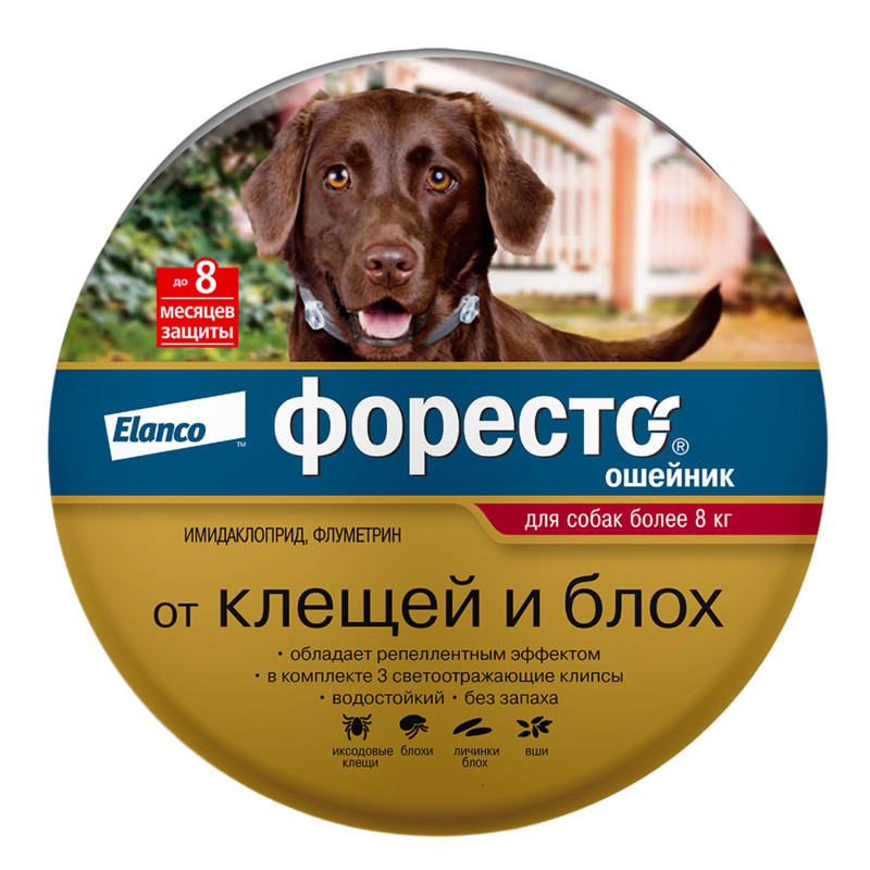 Форесто ошейник от блох и клещей для собак