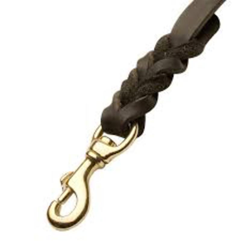 Поводок БелПрофиДог Кожаный Vring, латунная фурнитура