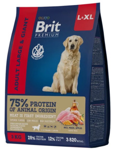 Brit Premium by Nature Adult L&XL, Брит 15кг +3 кг в подарок