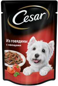 Цезарь пауч говядина с овощами для собак, Cesar