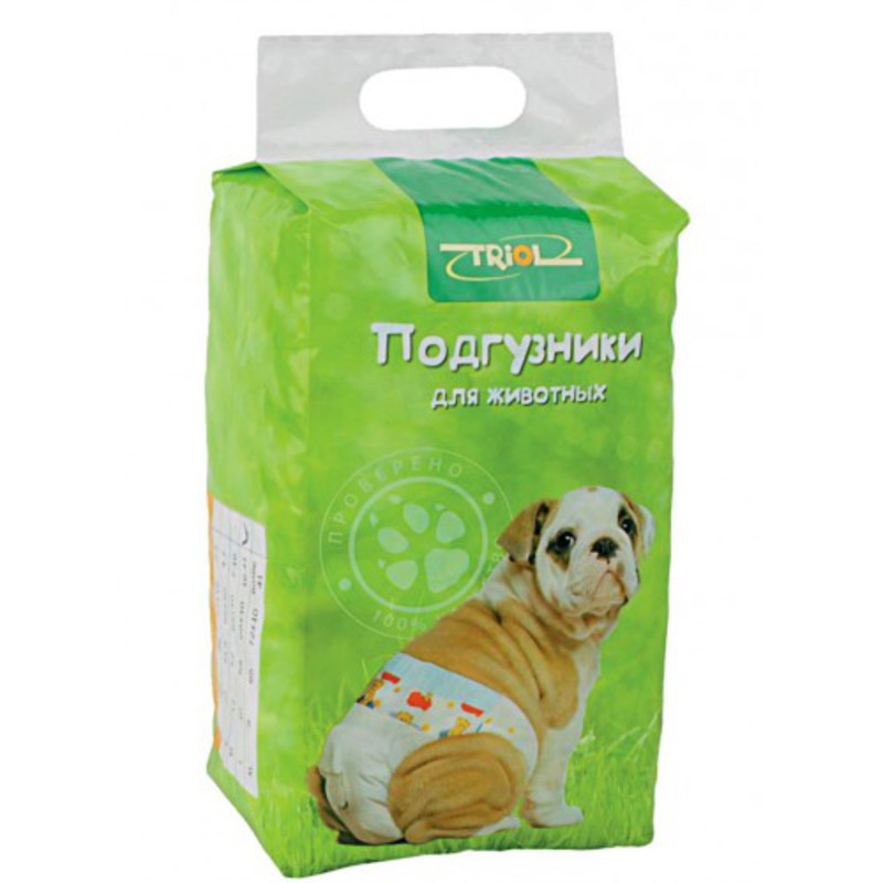 Подгузники Triol д/собак XL (22-30кг),10 шт/уп,1шт