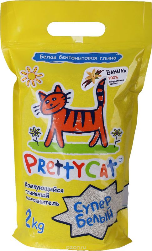 Наполнитель Pretty Cat комкующийся Супер белый