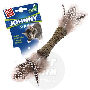 Игрушка GiGwi Johny Stick Прессованная кошачая мята с пером, Гигви