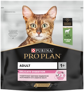 Pro Plan Delicate для кошек с чувствительным пищеварением, ягненок, ПроПлан