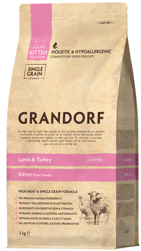Grandorf Lamb & Turkey Rice Kitten, Грандорф