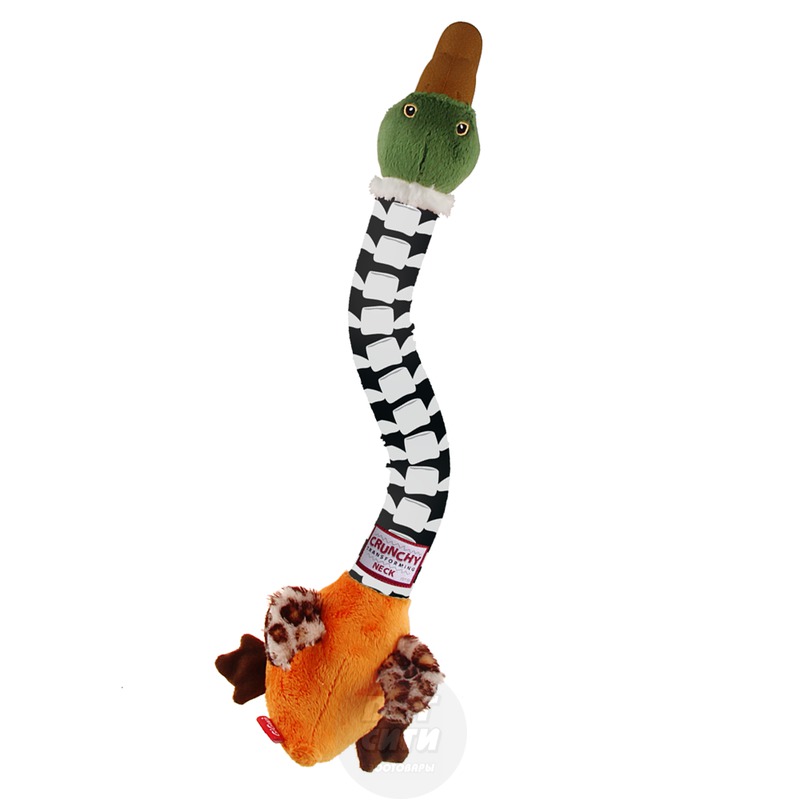 Игрушка GiGwi Утка с пищалкой и хрустящей шеей