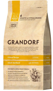 Грандорф для стерилизованных кошек 4 вида мяса с рисом, Grandorf 