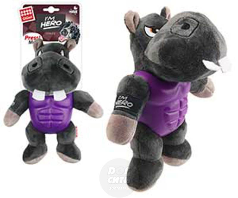 Игрушка GiGwi Бегемот с пищалкой