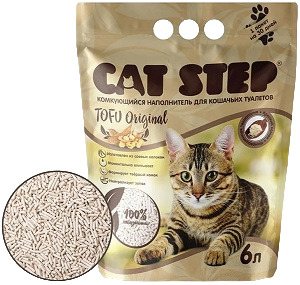 Наполнитель  Кэт Степ Тофу растительный комкующийся, Cat Step Tofu