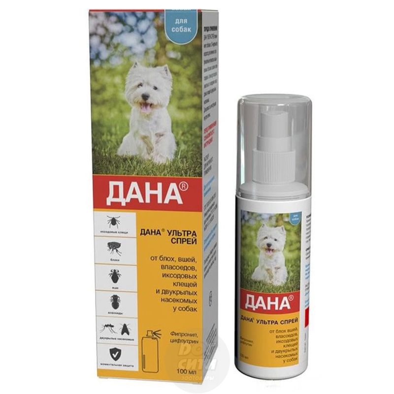 Дана Ультра Спрей инсектоакарицидный для собак