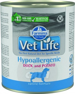 Farmina Vet life Dog Hypoallergenic Duck & Potato консервы для собак 