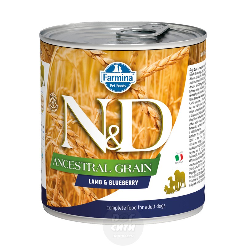 Farmina N&D Dog Ancestral Grain Lamb & Blueberry Wet Food, Фармина