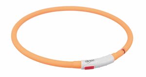 Trixie Мигающее кольцо для собак USB, Трикси XS–XL (70см/10мм) оранжевый