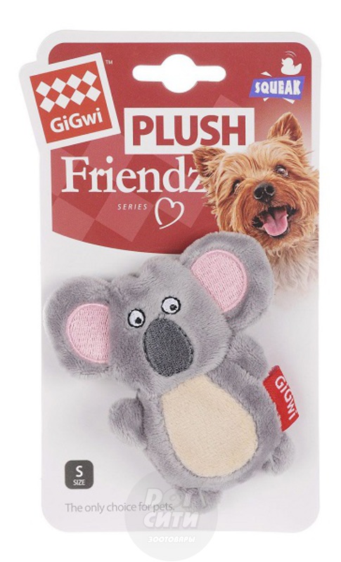 Игрушка GiGwi Коала с пищалкой, ГиГви