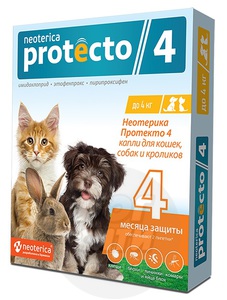 Капли на холку Protecto для кошек и собак, Протекто от 4 до 10 кг
