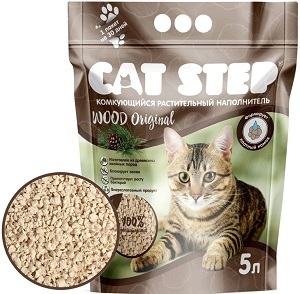 Наполнитель Cat Step Wood Original растительный комкующийся, Кэт Степ