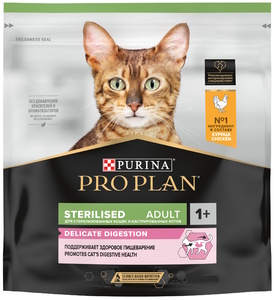 Pro Plan Sterilized для кошек с курицей, Про План 0,4 кг