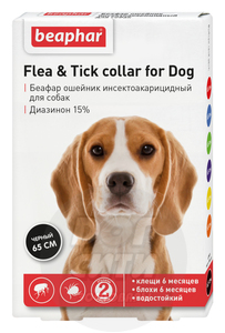 Beaphar (Беафар) Flea & Tick collar for Dog ошейник от блох для собак черный 