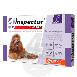 Капли Inspector Quadro для собак 10-25 кг, Инспектор
