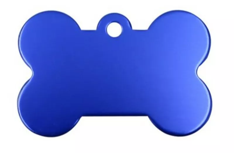 Адресник алюминиевый Косточка синяя