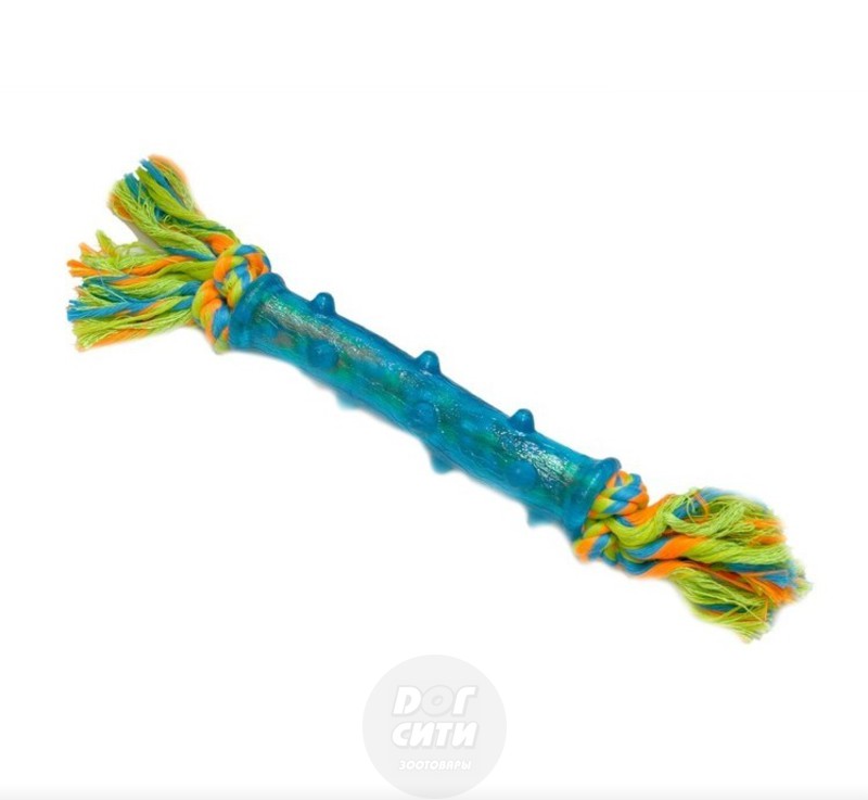 Игрушка "Палка резиновая на цветном канате средняя" TAICHIPET 