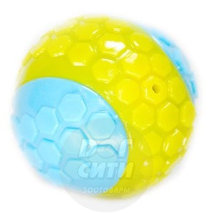 Игрушка "Мяч двухцветный с пищалкой и погремушкой" TAICHIPET  6,5см