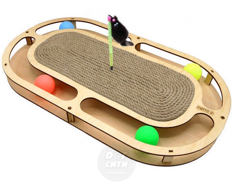 Стадион с шариками c игрушкой на пружине c когтеточкой