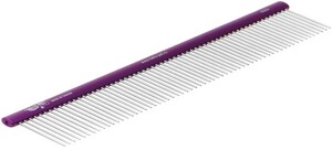 Расческа (Hello Pet) 63254 алюминиевая с овальной фиолетовой ручкой