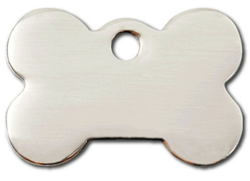 Адресник стальной с гравировкой косточка малая