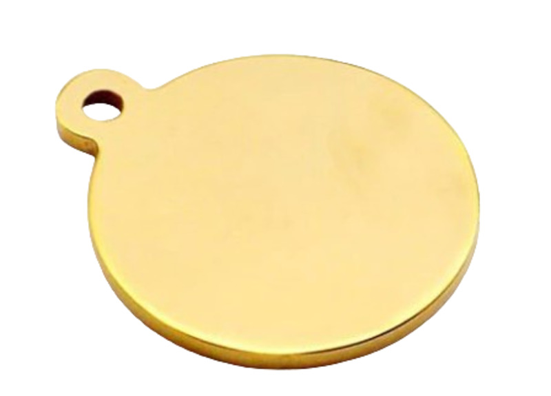 Адресник стальной с гравировкой круг средний